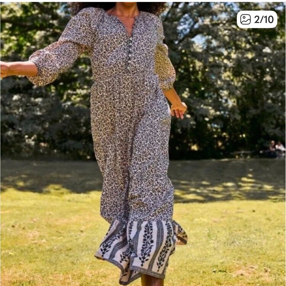 Faherty Phoebe Floral Maxi Dress XL - Picture 2 of 9